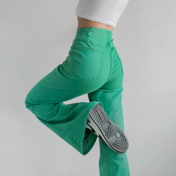 Free People Women's Green Jeans - Size 27” - Picture 1 of 5